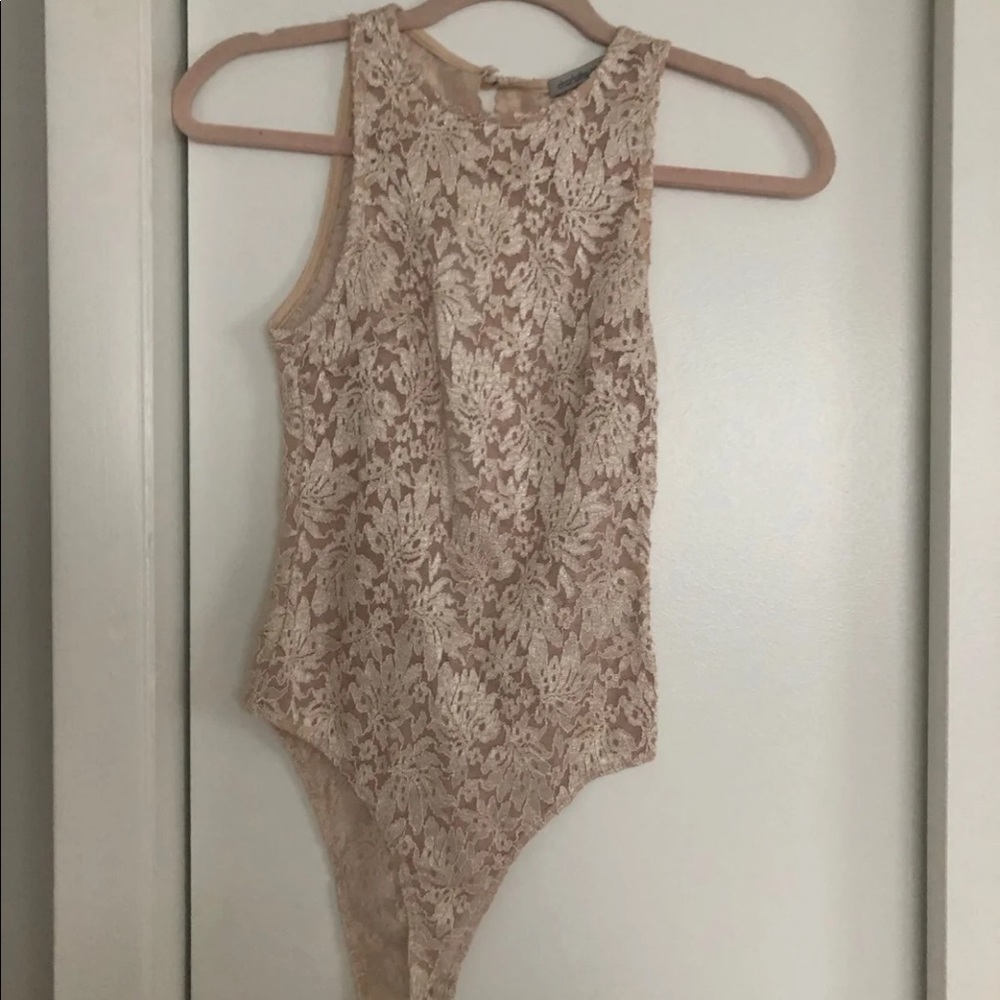 Tan lace bodysuit